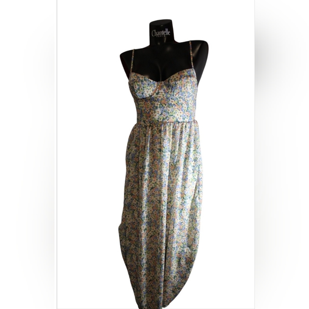 Floral Midi Dress Spegatti Straps